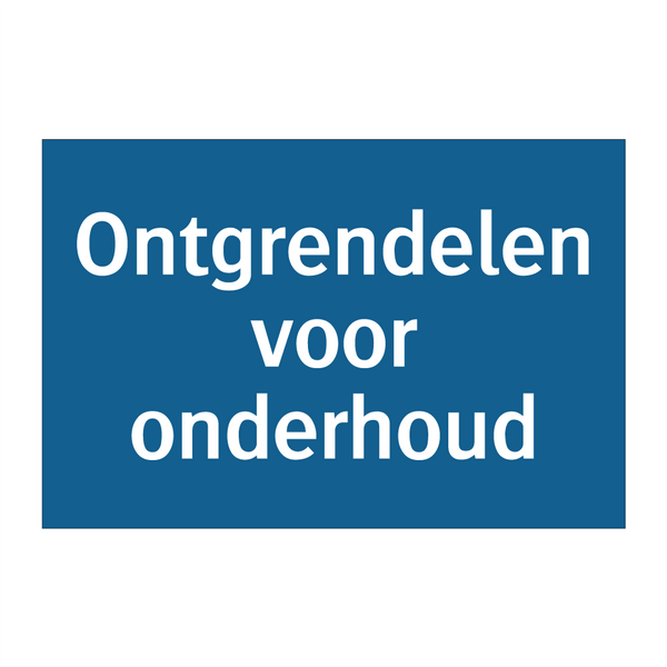 Ontgrendelen voor onderhoud & Ontgrendelen voor onderhoud & Ontgrendelen voor onderhoud