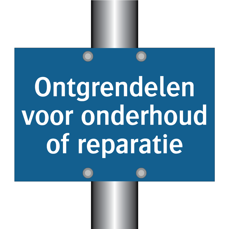 Ontgrendelen voor onderhoud of reparatie & Ontgrendelen voor onderhoud of reparatie