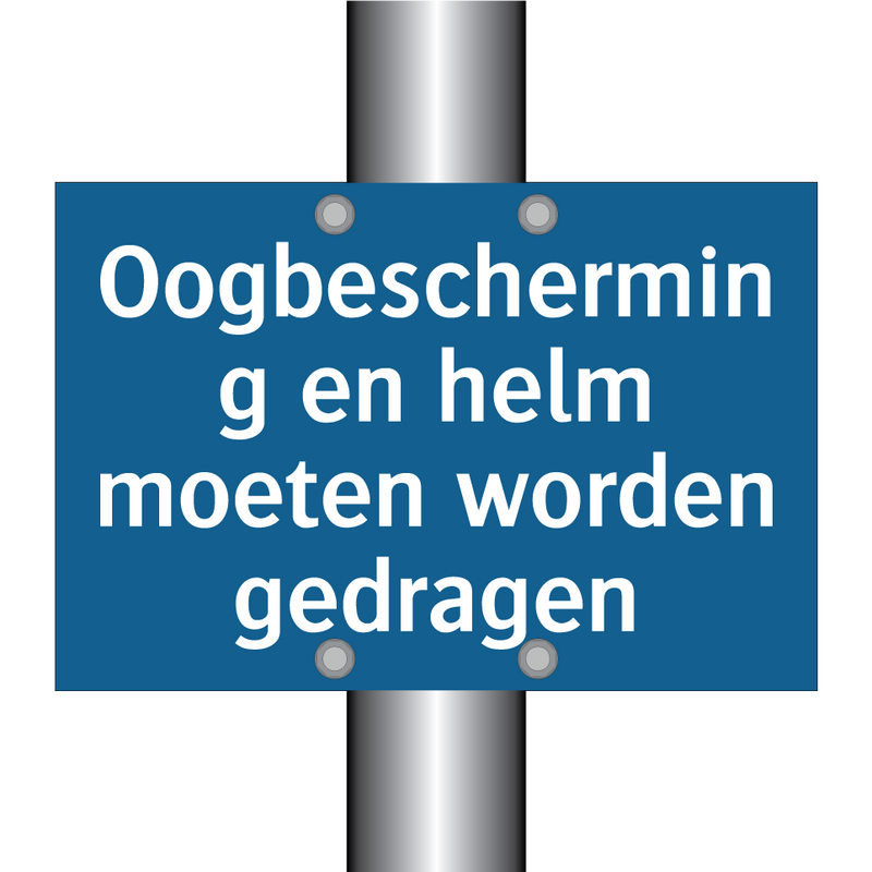 Oogbescherming en helm moeten worden gedragen & Oogbescherming en helm moeten worden gedragen