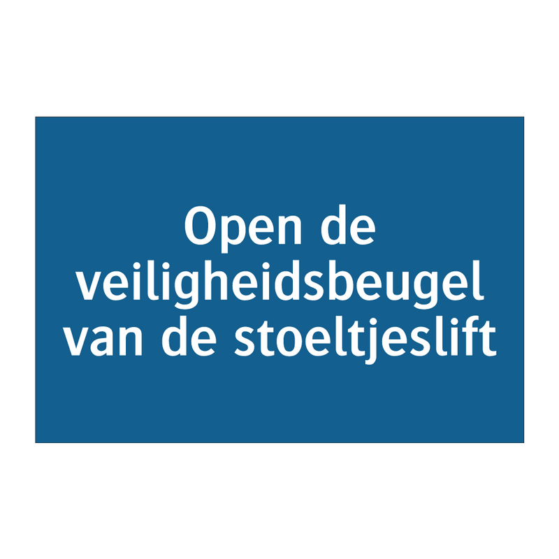 Open de veiligheidsbeugel van de stoeltjeslift & Open de veiligheidsbeugel van de stoeltjeslift