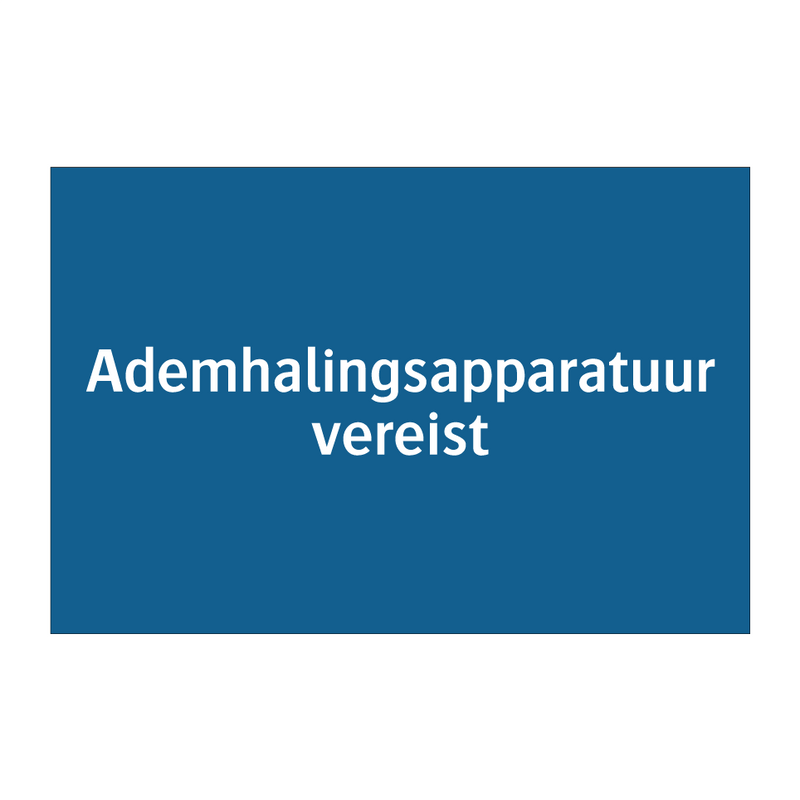 Ademhalingsapparatuur vereist & Ademhalingsapparatuur vereist & Ademhalingsapparatuur vereist