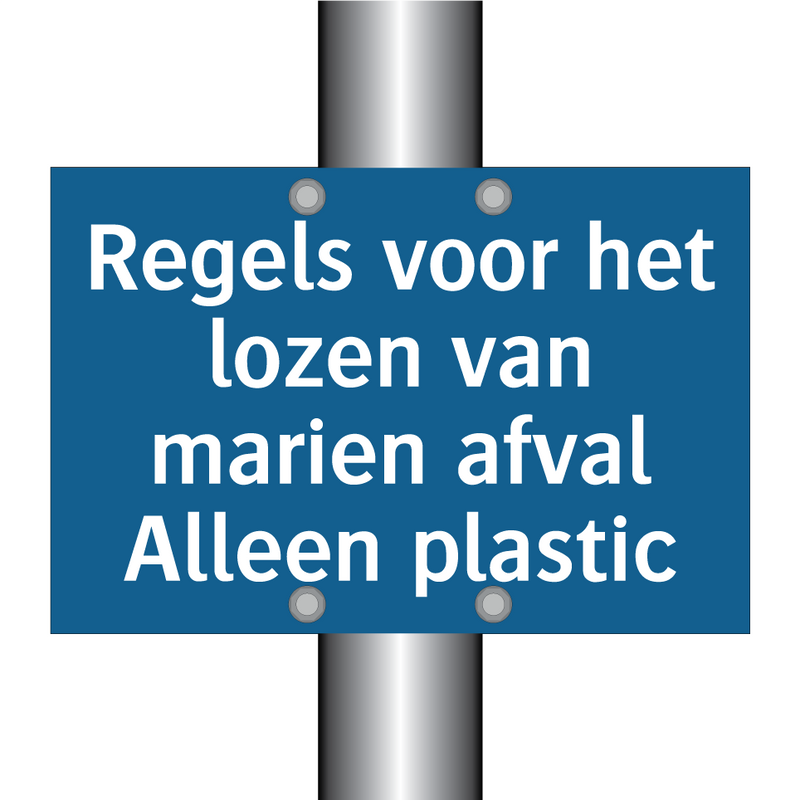 Regels voor het lozen van marien afval Alleen plastic