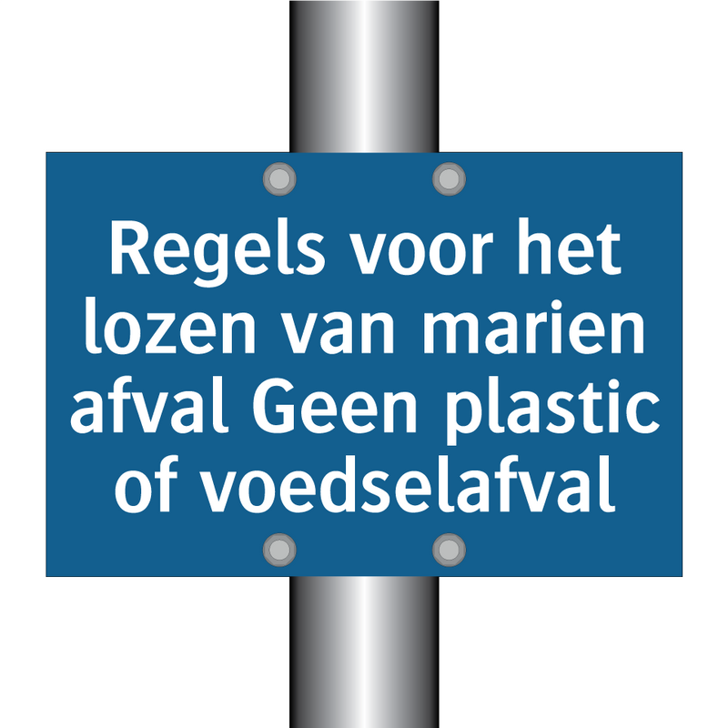 Regels voor het lozen van marien afval Geen plastic of voedselafval