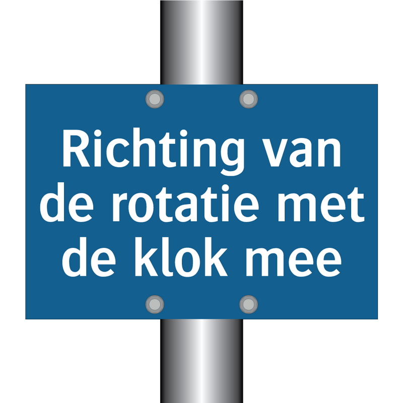 Richting van de rotatie met de klok mee & Richting van de rotatie met de klok mee