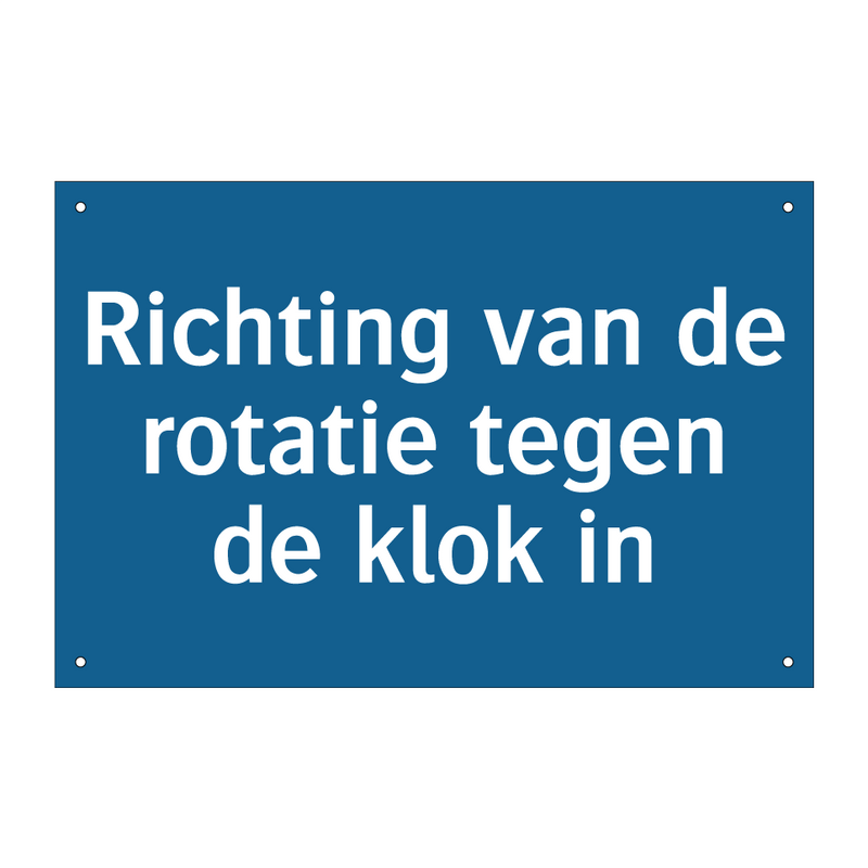 Richting van de rotatie tegen de klok in & Richting van de rotatie tegen de klok in