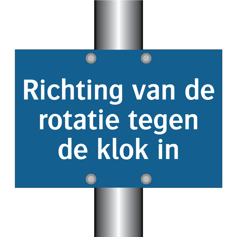 Richting van de rotatie tegen de klok in & Richting van de rotatie tegen de klok in