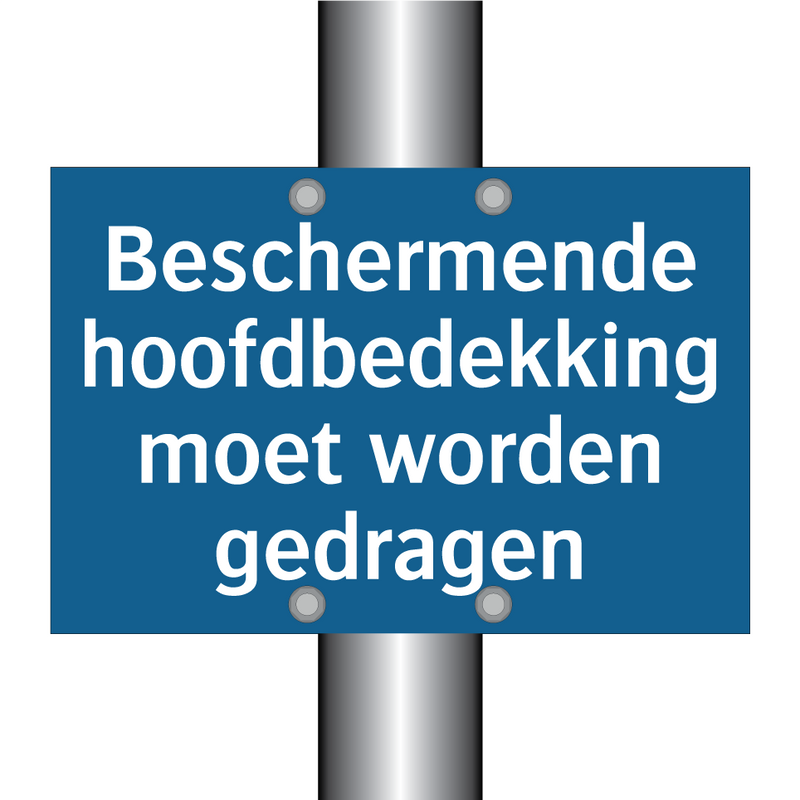 Beschermende hoofdbedekking moet worden gedragen & Beschermende hoofdbedekking moet worden gedragen