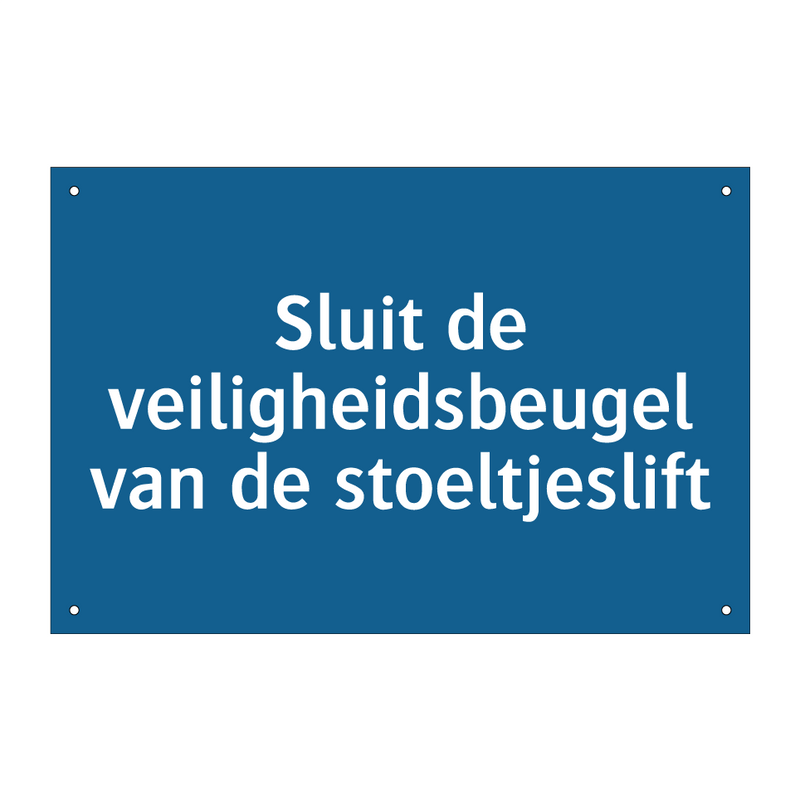 Sluit de veiligheidsbeugel van de stoeltjeslift & Sluit de veiligheidsbeugel van de stoeltjeslift