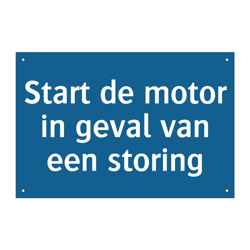 Start de motor in geval van een storing & Start de motor in geval van een storing