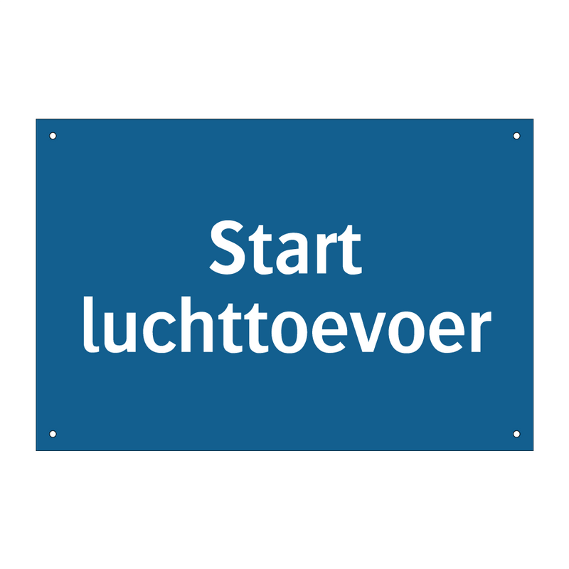 Start luchttoevoer & Start luchttoevoer & Start luchttoevoer & Start luchttoevoer