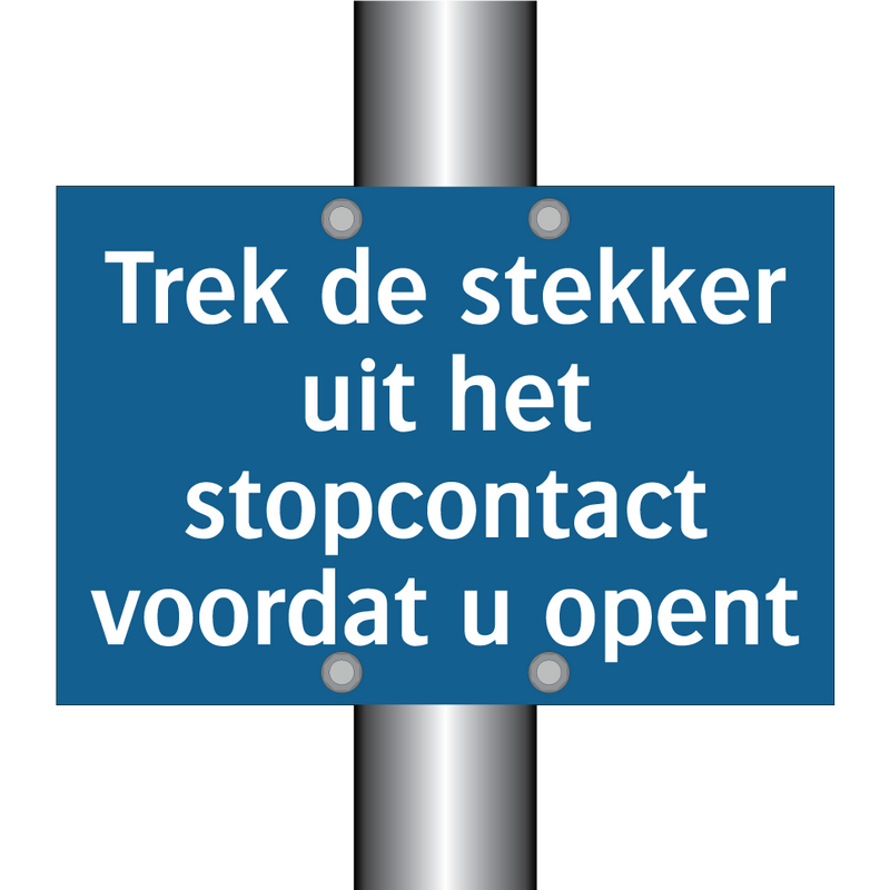 Trek de stekker uit het stopcontact voordat u opent