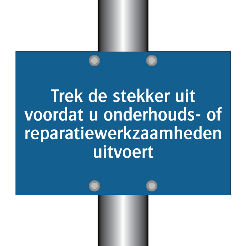 Trek de stekker uit voordat u onderhouds- of reparatiewerkzaamheden uitvoert