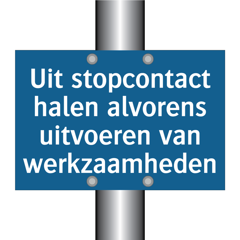 Uit stopcontact halen alvorens uitvoeren van werkzaamheden