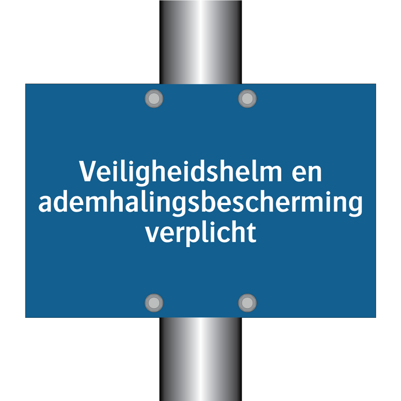 Veiligheidshelm en ademhalingsbescherming verplicht