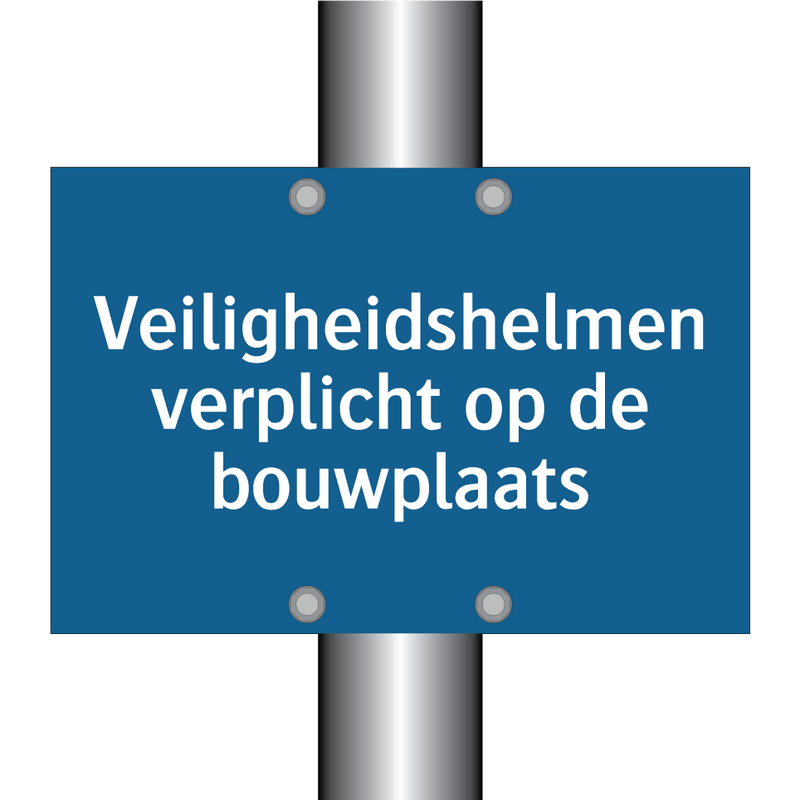 Veiligheidshelmen verplicht op de bouwplaats & Veiligheidshelmen verplicht op de bouwplaats