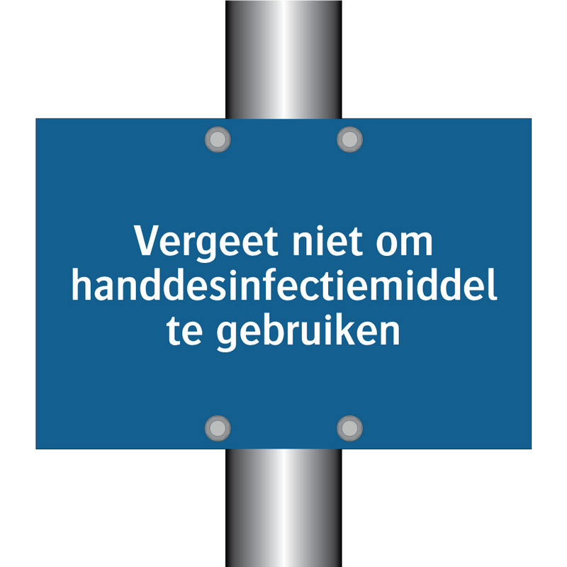 Vergeet niet om handdesinfectiemiddel te gebruiken