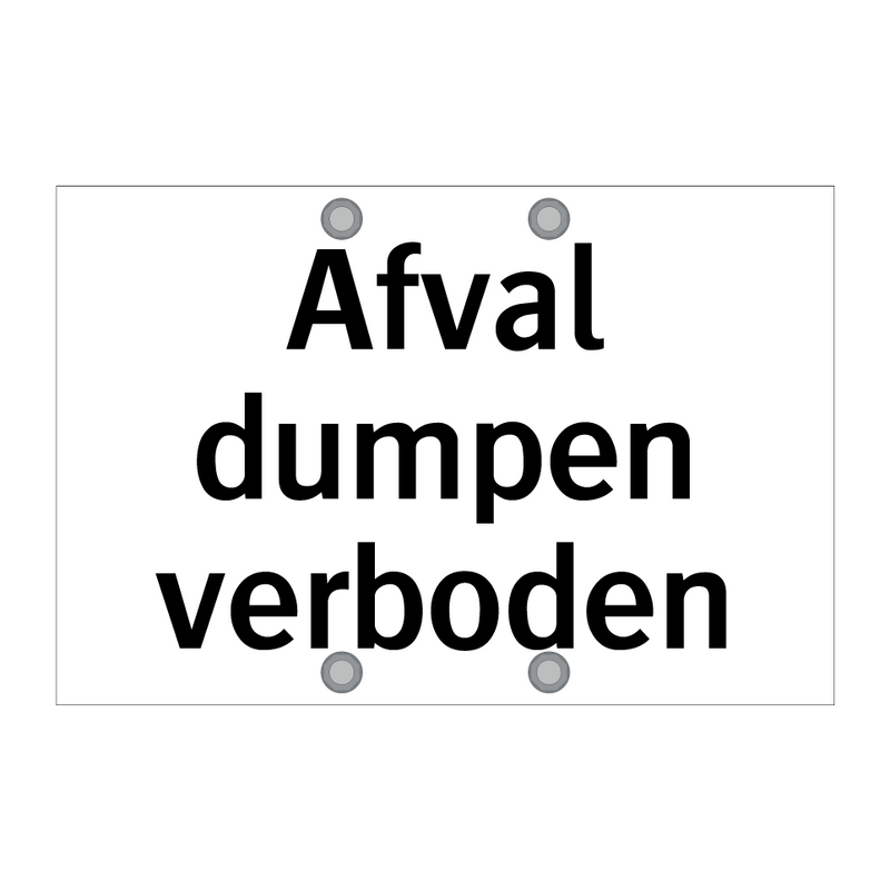 Afval dumpen verboden