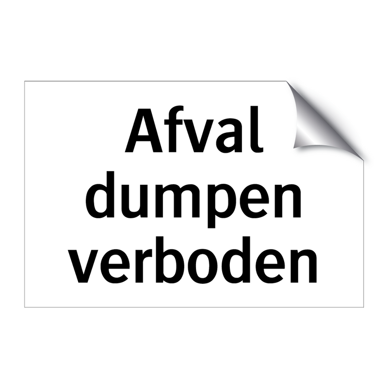 Afval dumpen verboden