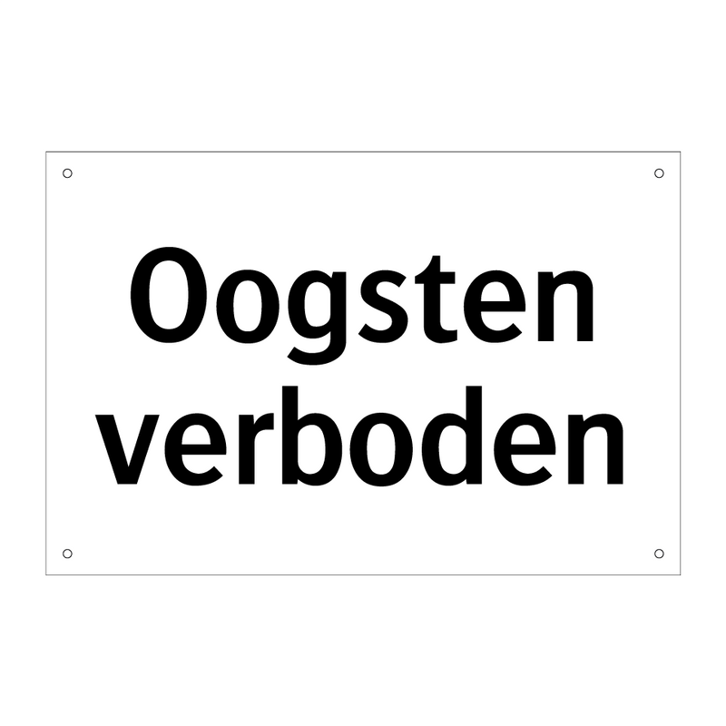 Oogsten verboden