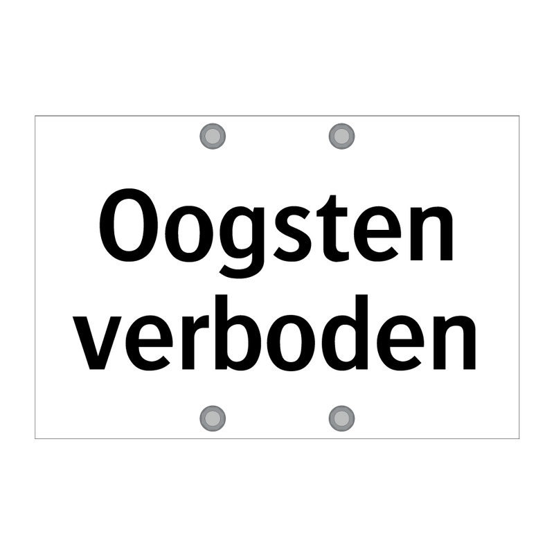 Oogsten verboden