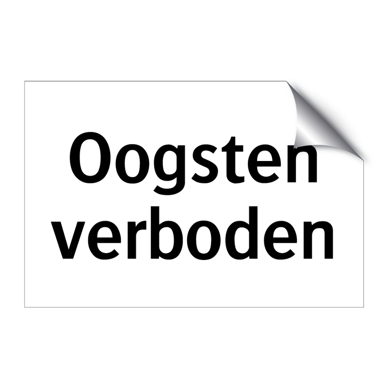 Oogsten verboden