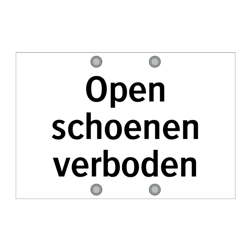 Open schoenen verboden