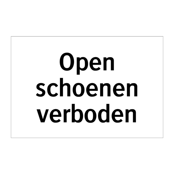 Open schoenen verboden