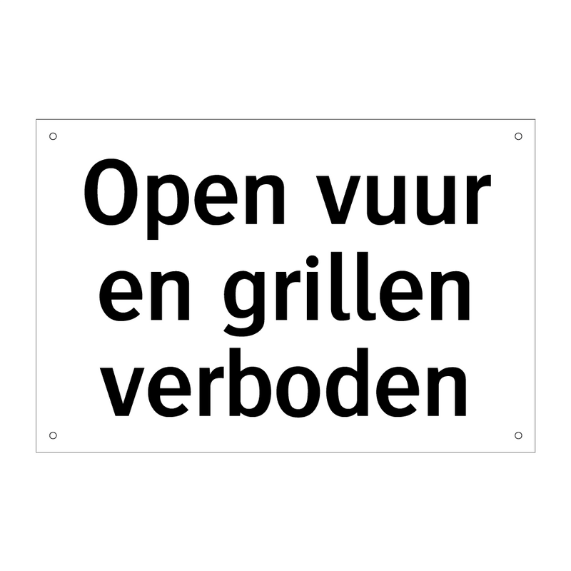 Open vuur en grillen verboden