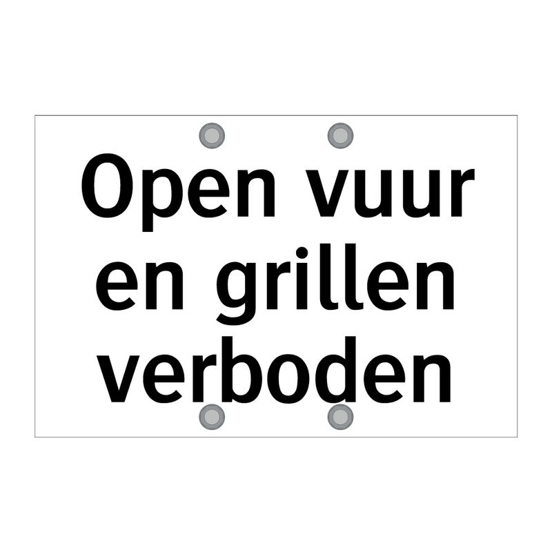 Open vuur en grillen verboden