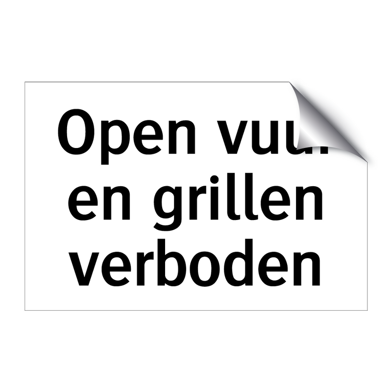 Open vuur en grillen verboden