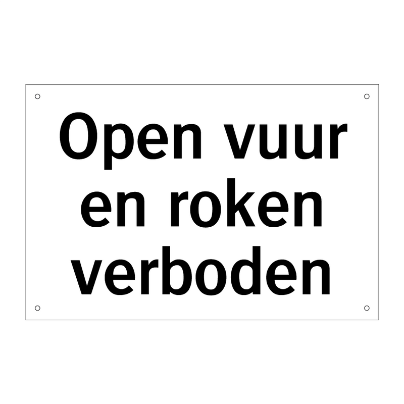 Open vuur en roken verboden