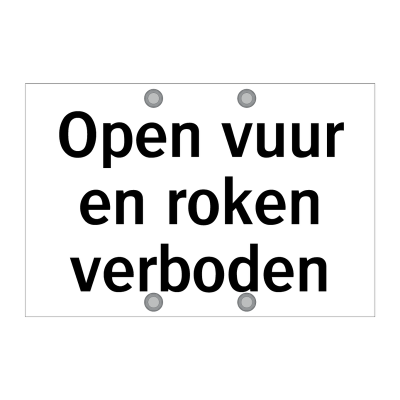 Open vuur en roken verboden