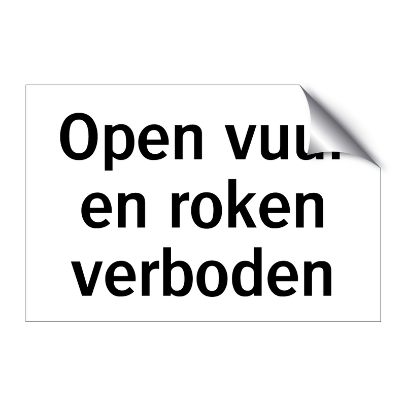 Open vuur en roken verboden