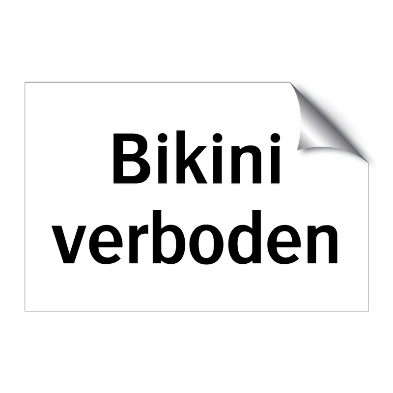 Bikini verboden