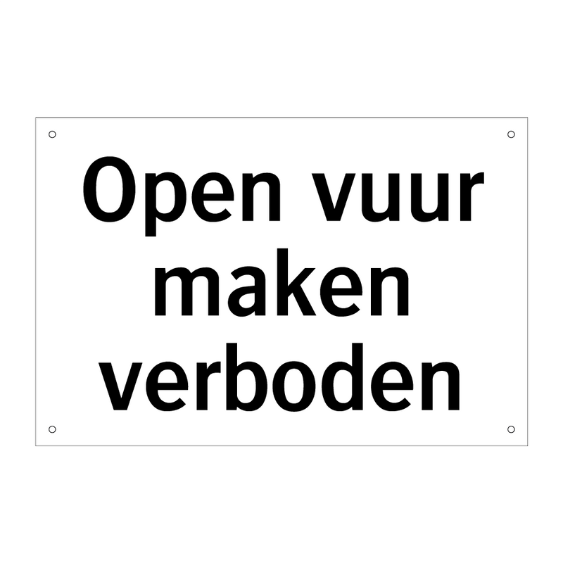 Open vuur maken verboden