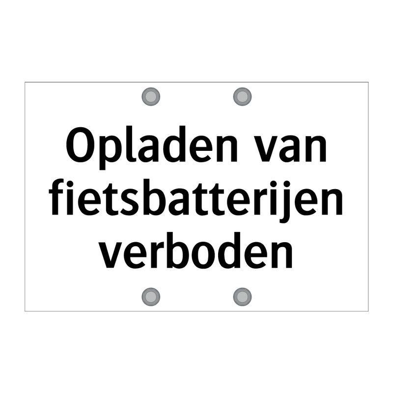 Opladen van fietsbatterijen verboden