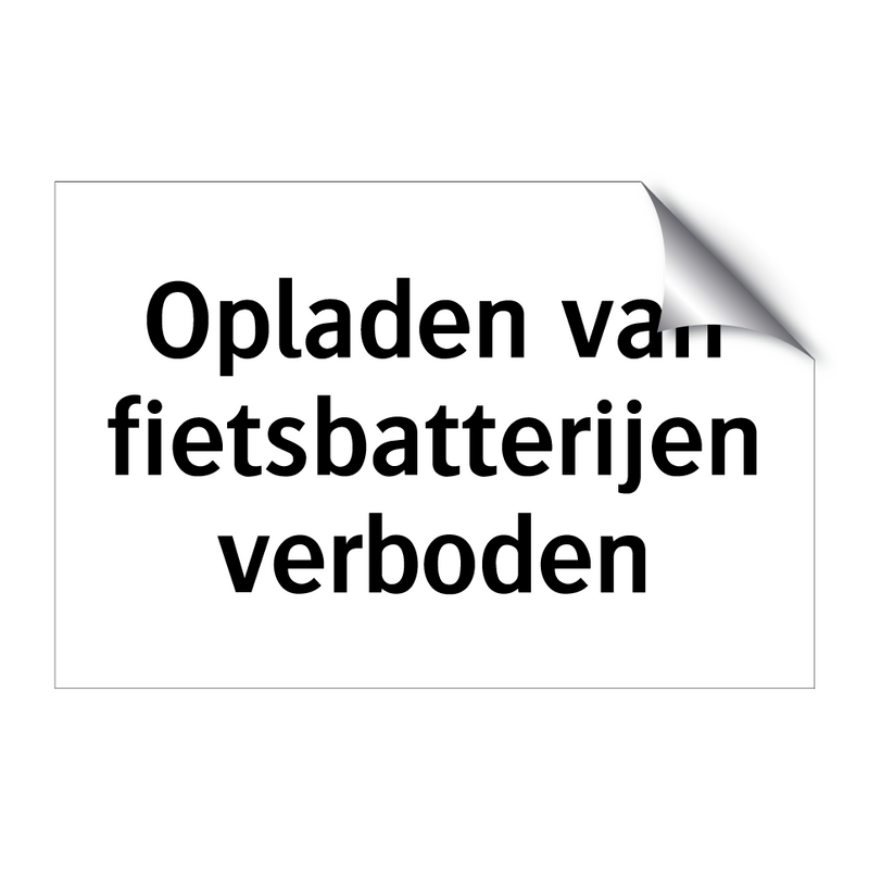 Opladen van fietsbatterijen verboden