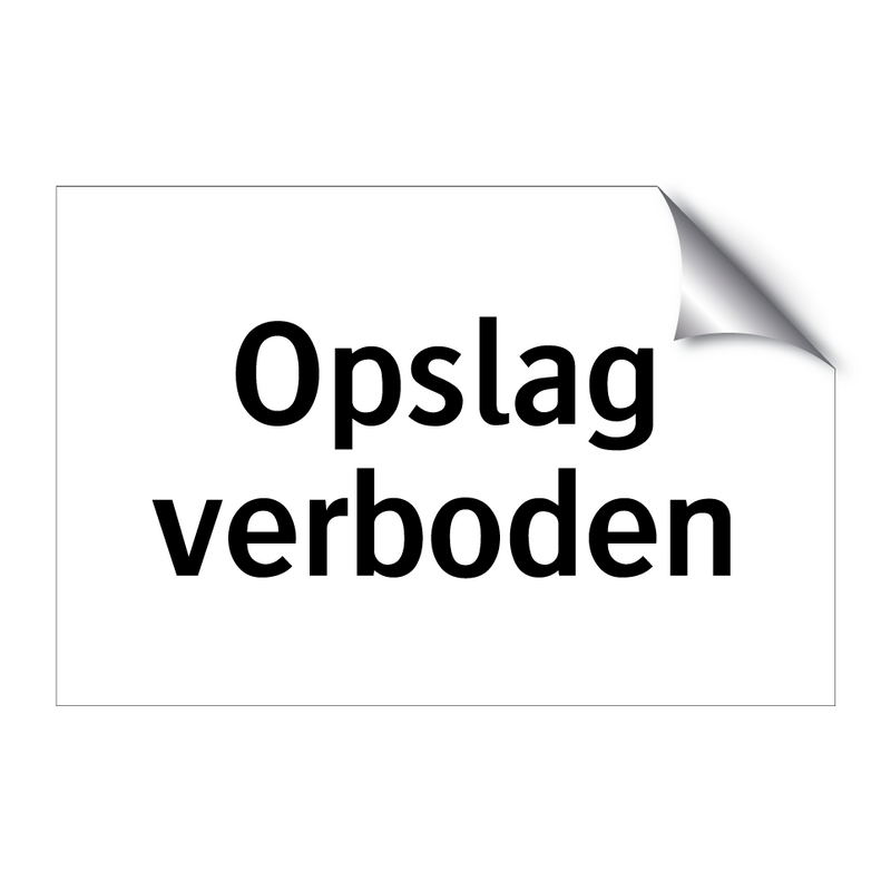 Opslag verboden