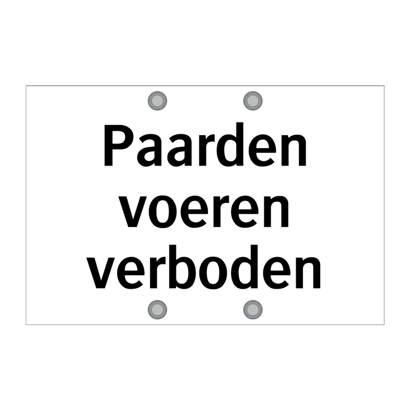 Paarden voeren verboden