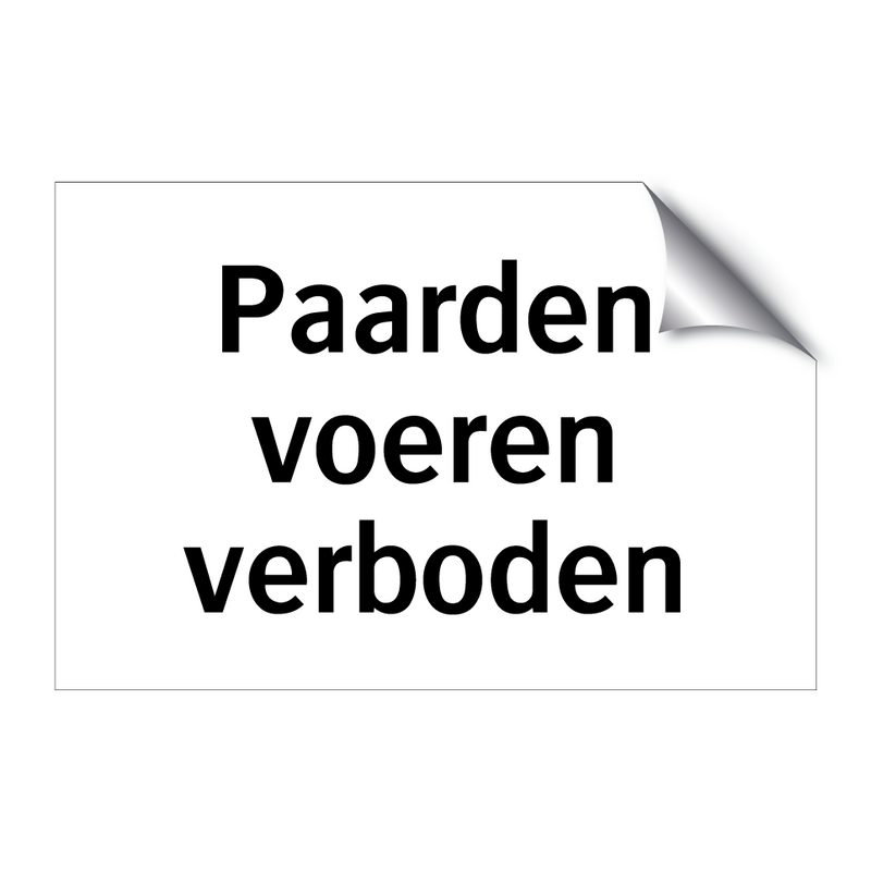 Paarden voeren verboden