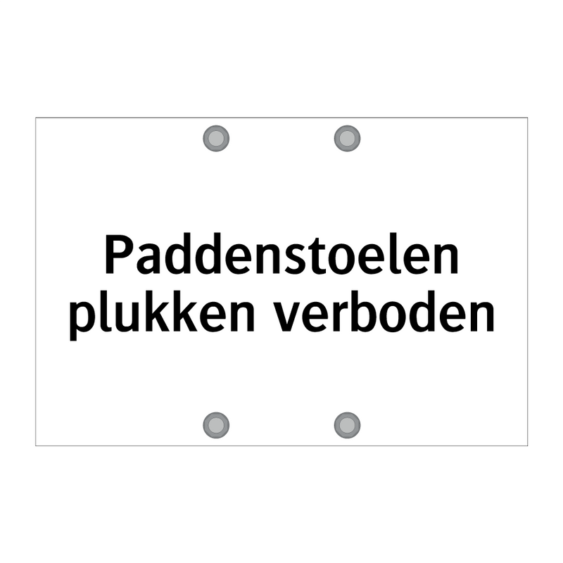 Paddenstoelen plukken verboden