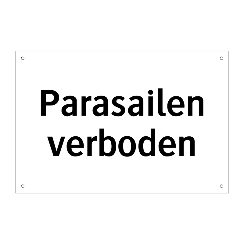 Parasailen verboden