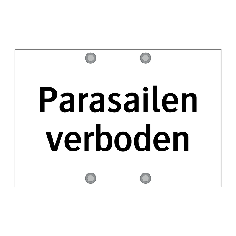 Parasailen verboden