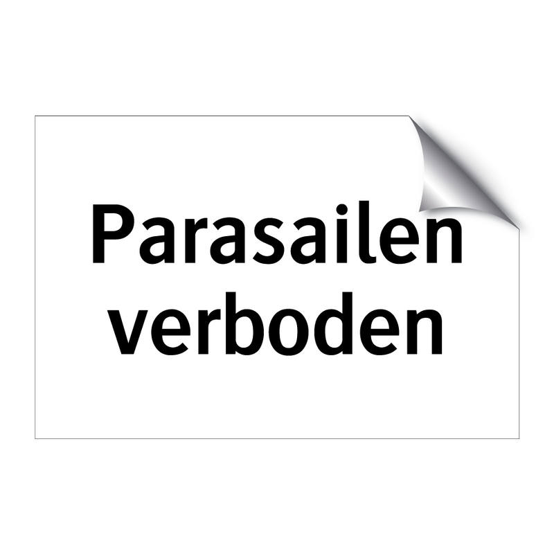 Parasailen verboden