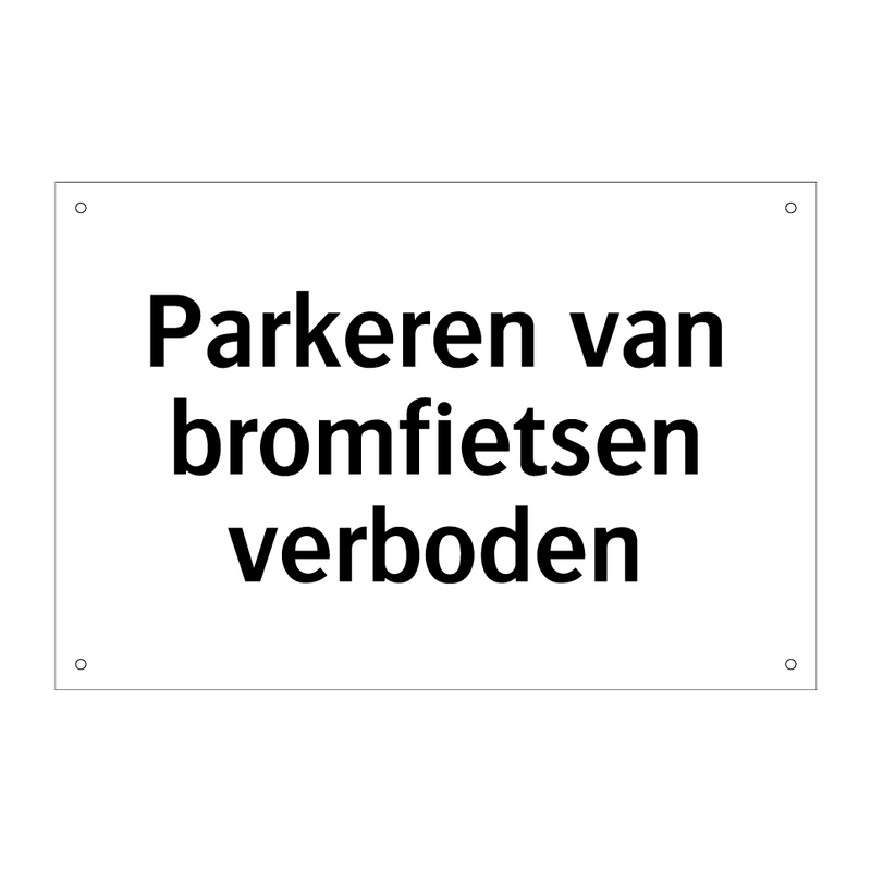 Parkeren van bromfietsen verboden