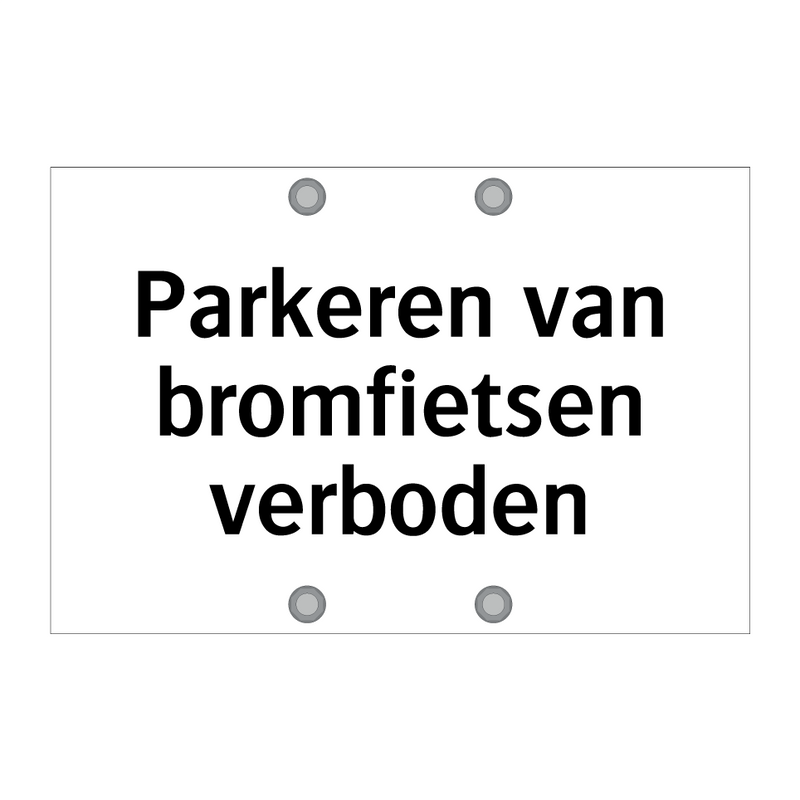 Parkeren van bromfietsen verboden