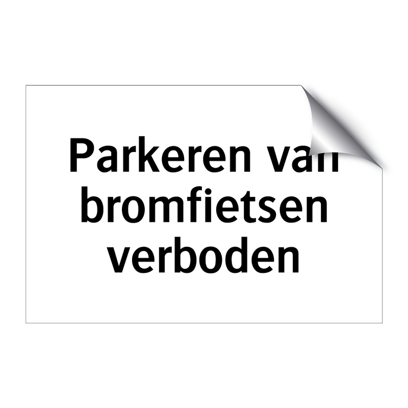 Parkeren van bromfietsen verboden