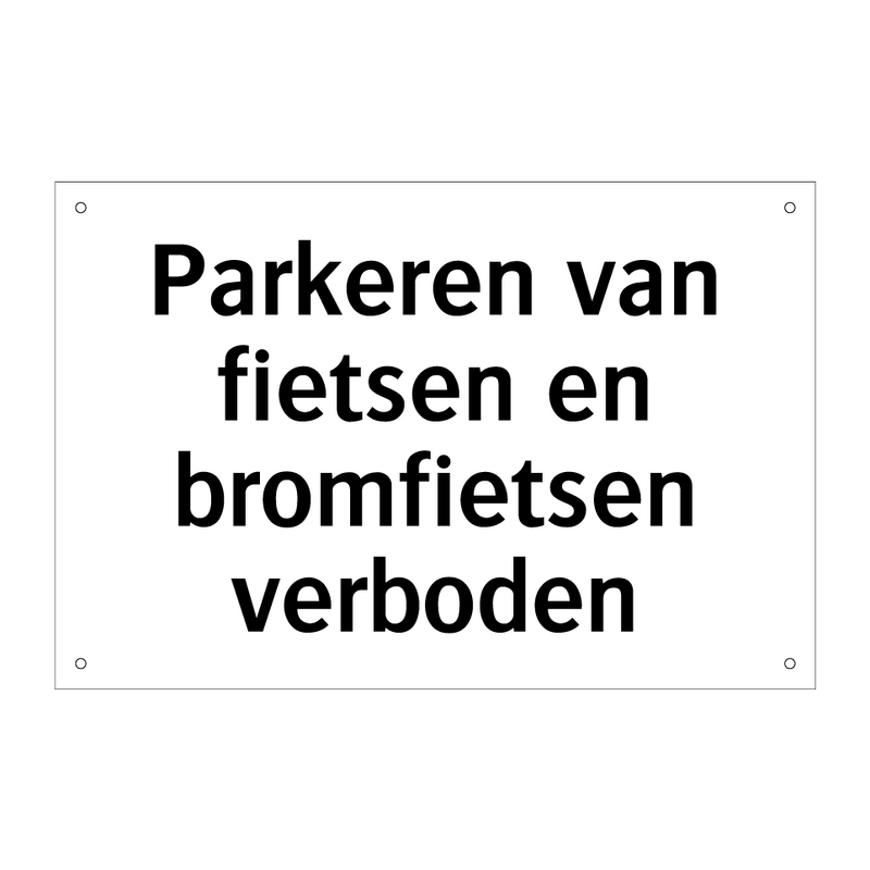 Parkeren van fietsen en bromfietsen verboden