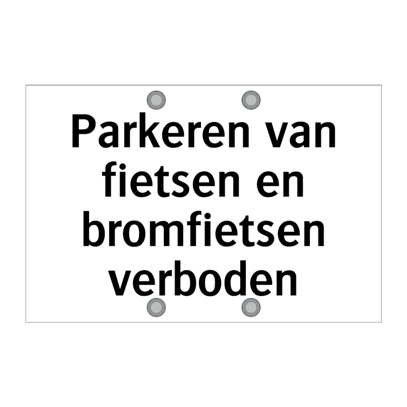 Parkeren van fietsen en bromfietsen verboden