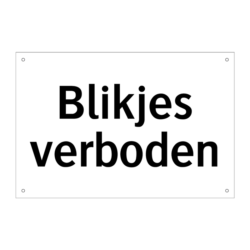 Blikjes verboden